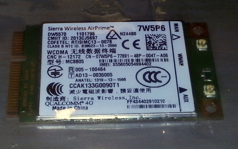DELL DW5570 7W5P6 555BBPP Sierra 4G HSPA+ WWAN Broadband Mobile Card